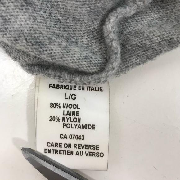 Iceland Colour Block Wool V Neck Sweater Long Sleeve Grey Green Men's Italy - Picture 9 of 9